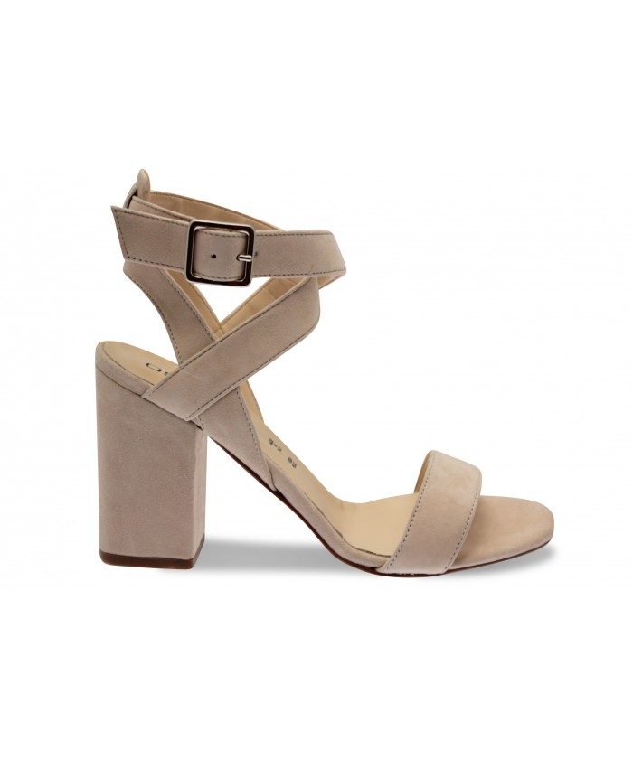 sandale rose talon carre