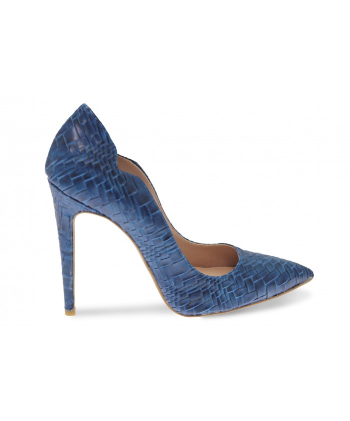 Escarpin Trycia: Tressé Bleu