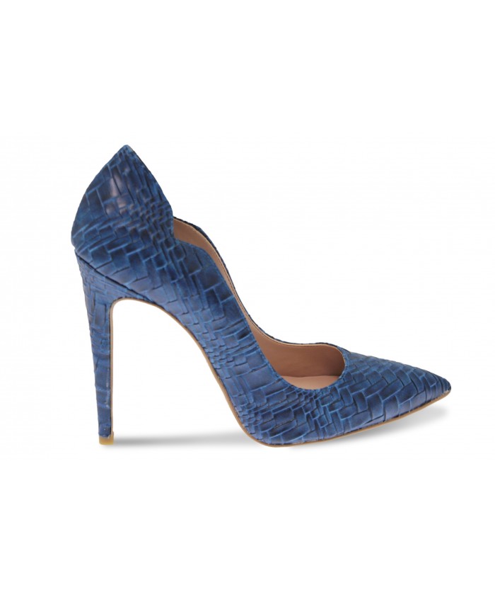 Escarpin Trycia: Tressé Bleu