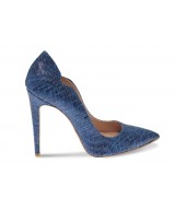 Escarpin Trycia: Tressé Bleu