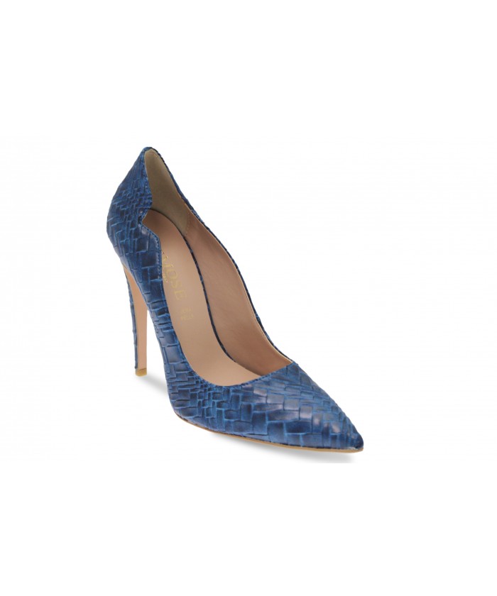 Escarpin Trycia: Tressé Bleu