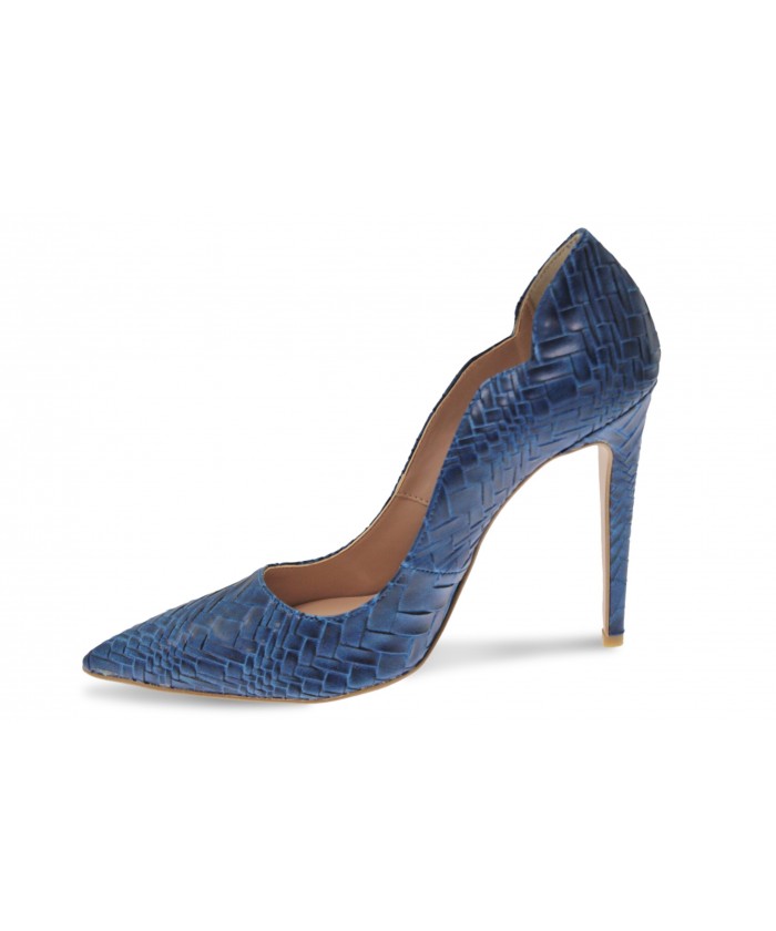 Escarpin Trycia: Tressé Bleu