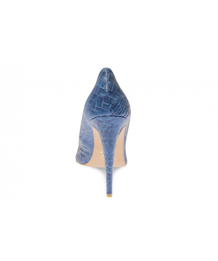 Escarpin Trycia: Tressé Bleu