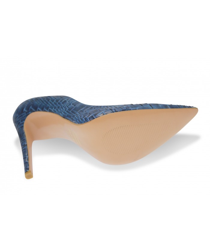 Escarpin Trycia: Tressé Bleu