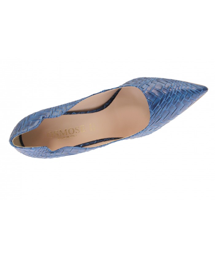 Escarpin Trycia: Tressé Bleu