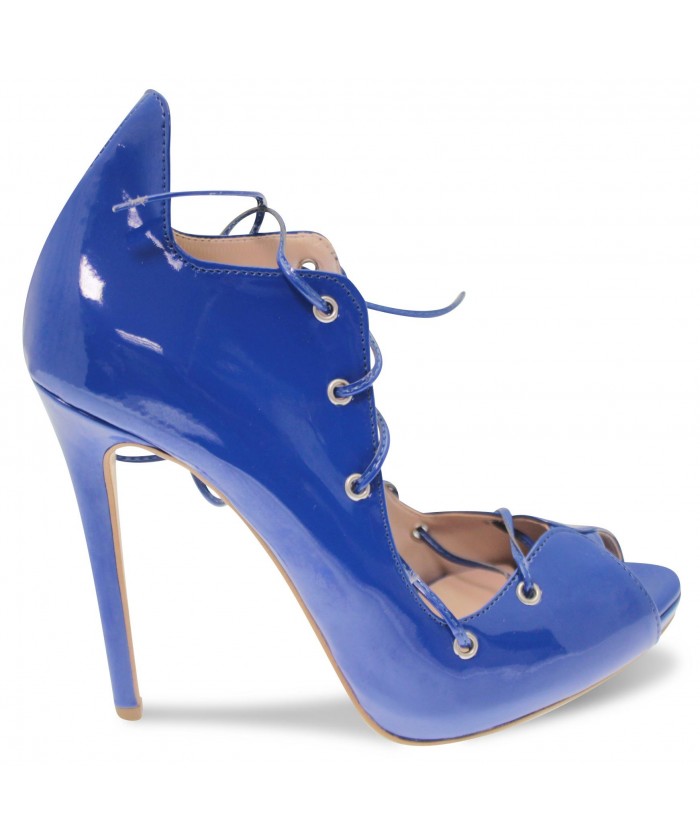Escarpin vernis bleu hotsell