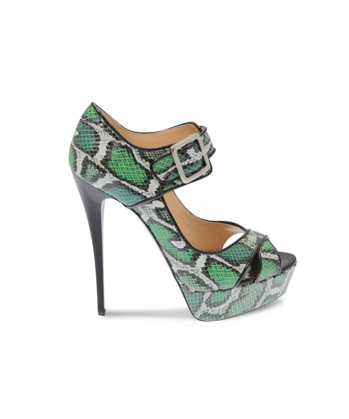 escarpins python gris