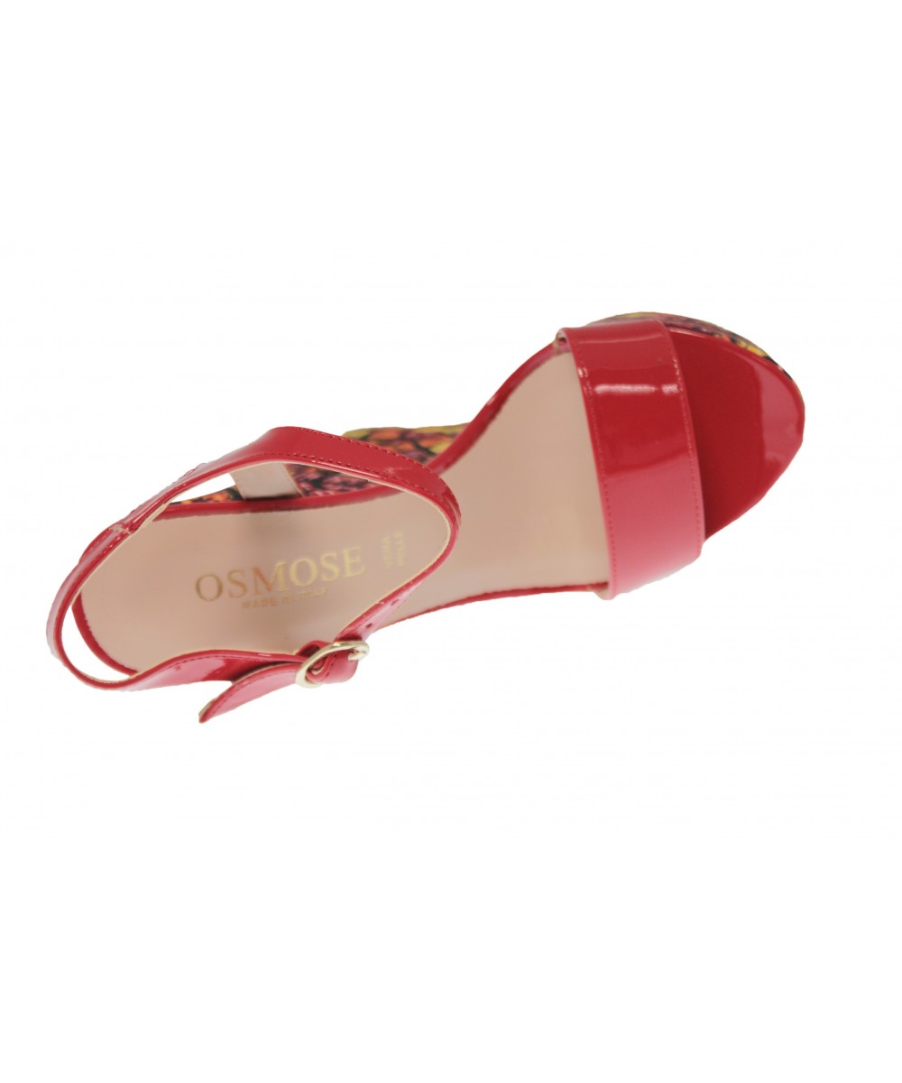 Chaussure compensee rouge best sale femme