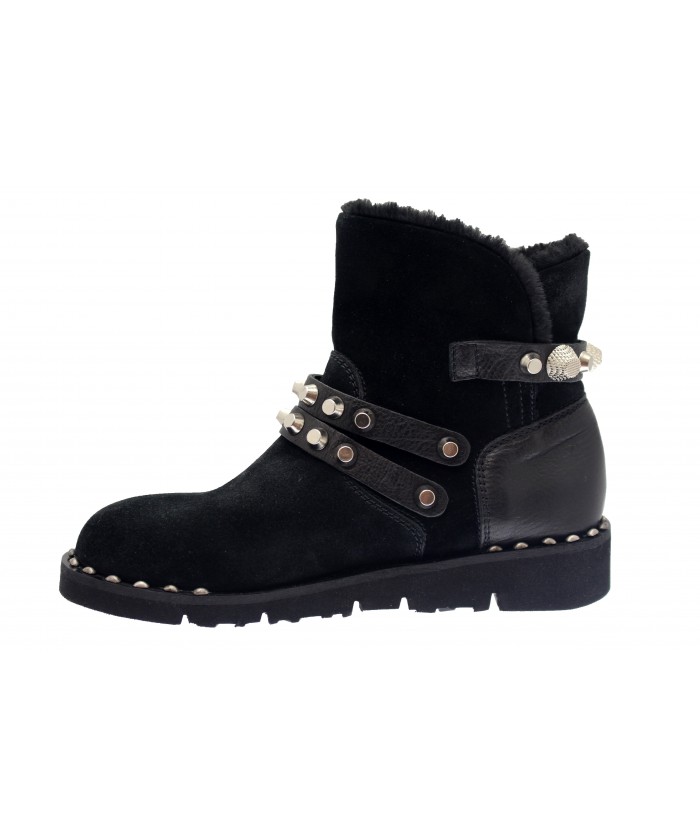 Bottine Slay: Daim Noir Cloutée 