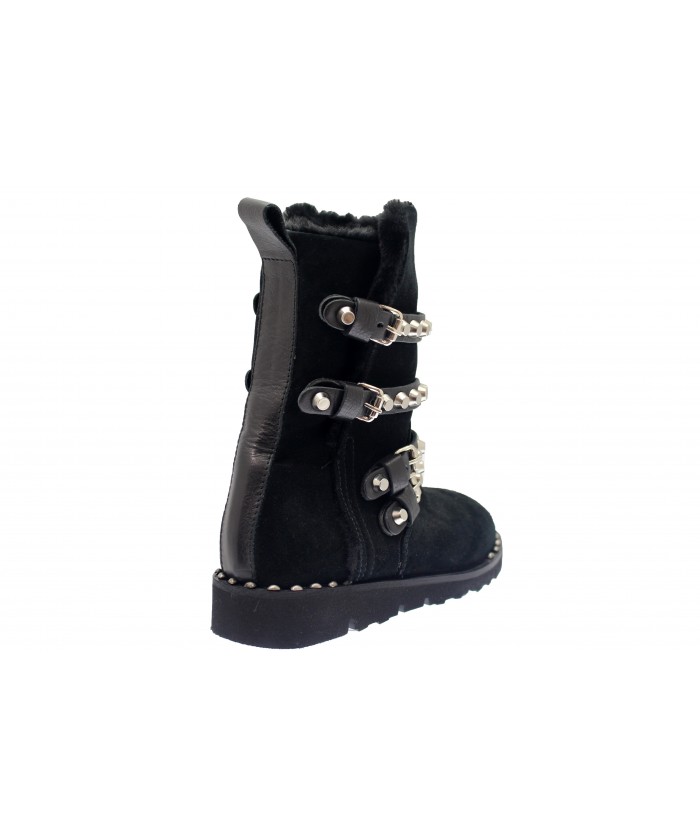 Botte Slaya: Daim Noir Cloutée 