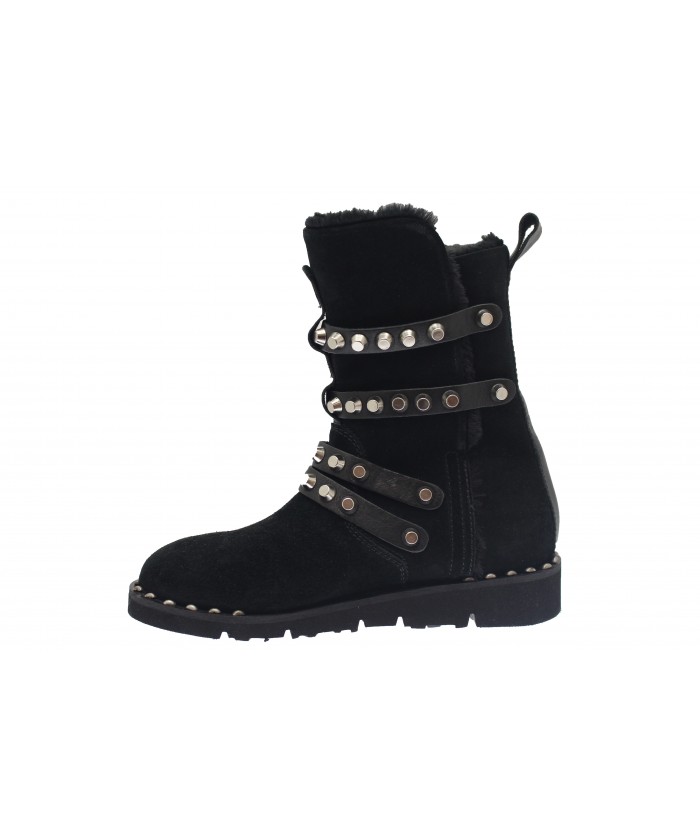 Botte Slaya: Daim Noir Cloutée 
