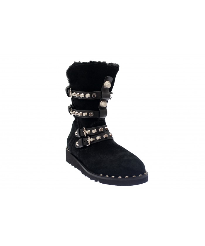 Botte Slaya: Daim Noir Cloutée 