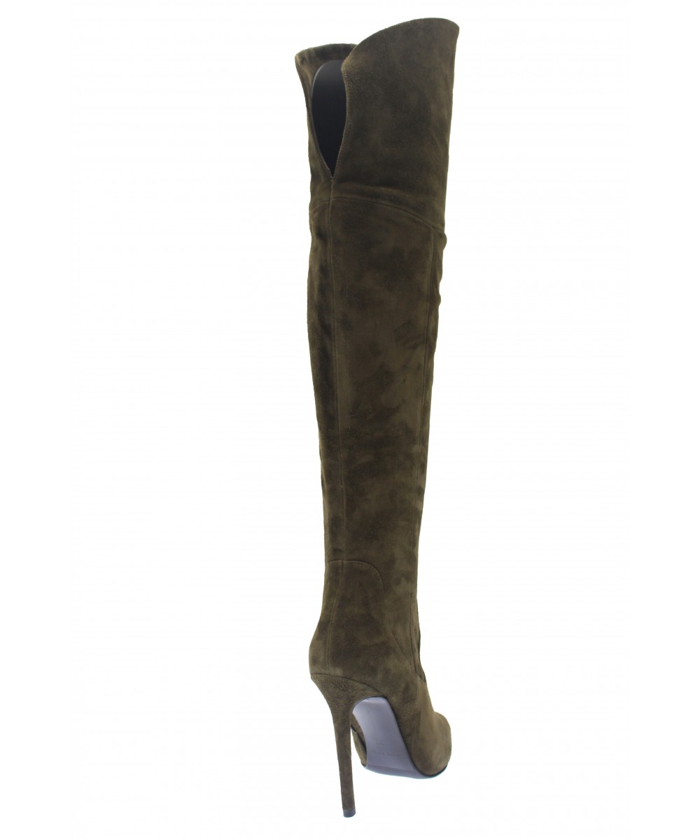 Bottes Cuissardes Femme En Daim - Talon Bloc 2,5 Cm - Fermeture Zippée - Confortables Et Chaudes Pour L’hiver - Style équitation