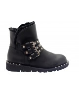 Bottine Sley : Cuir Noir Clouté