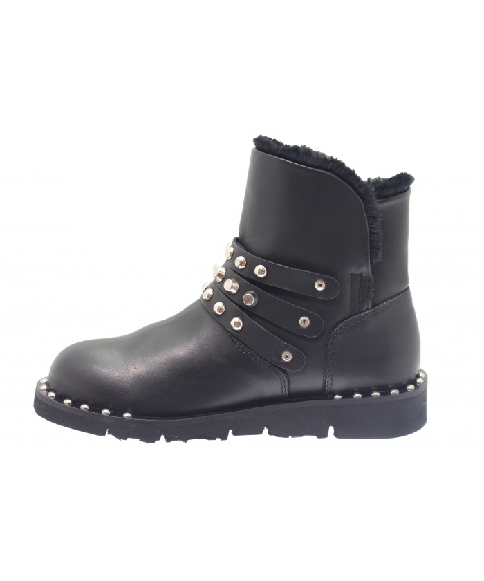 Bottine Sley : Cuir Noir Clouté