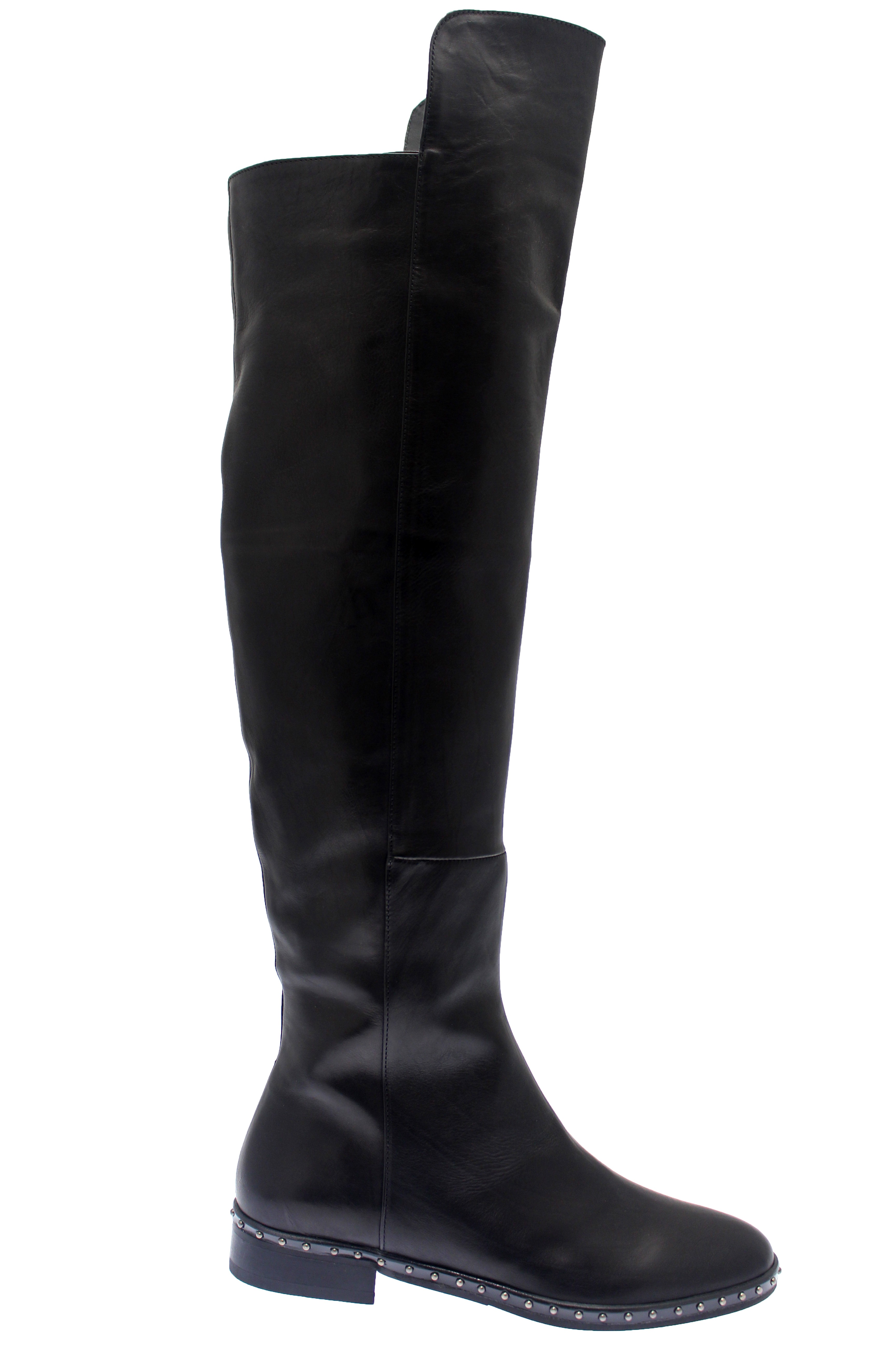 cuissardes noires plates cuir