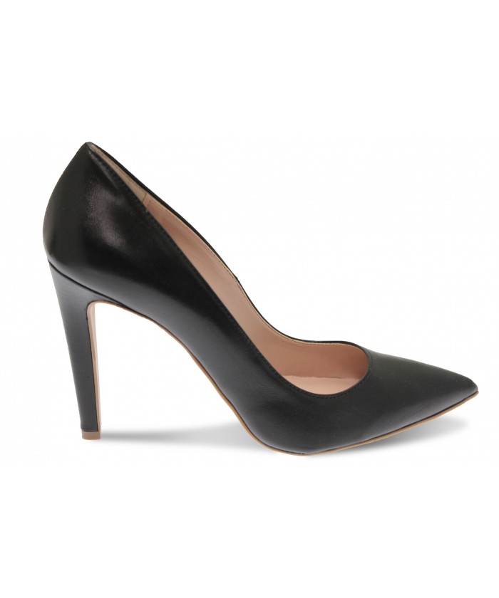 Escarpin Lucinda: Cuir Noir à talon