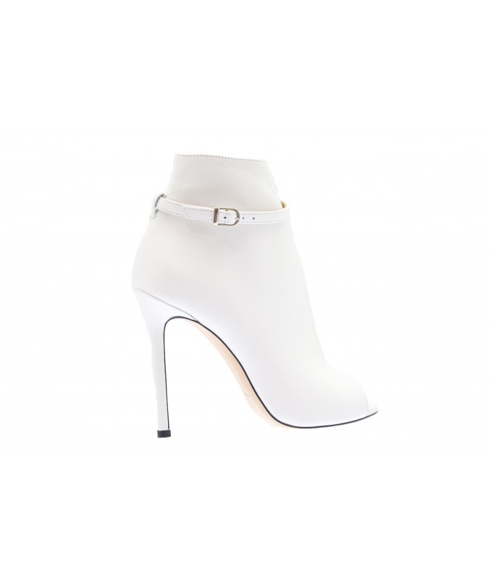 bottine blanche a talon