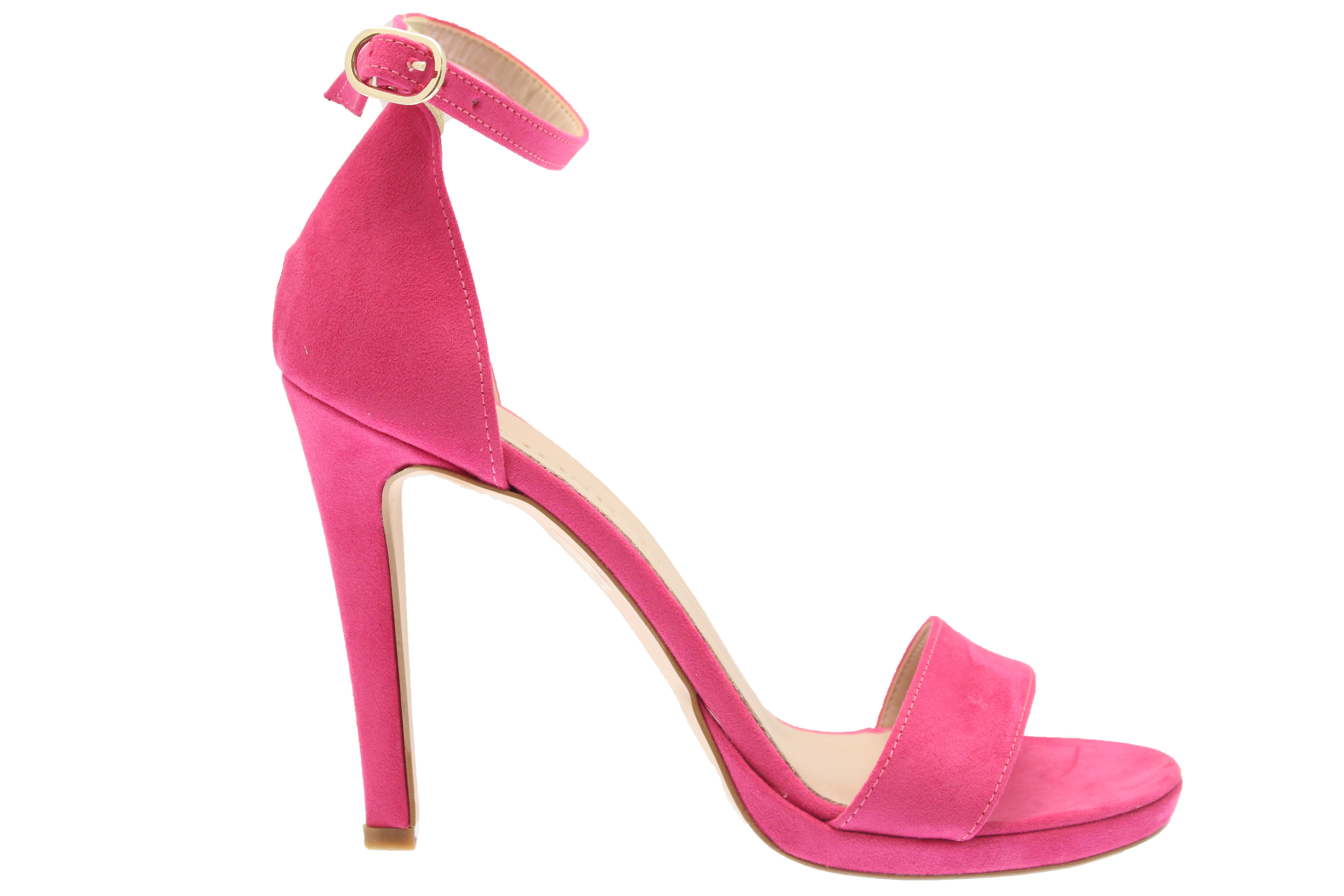 sandale a talon rose fushia