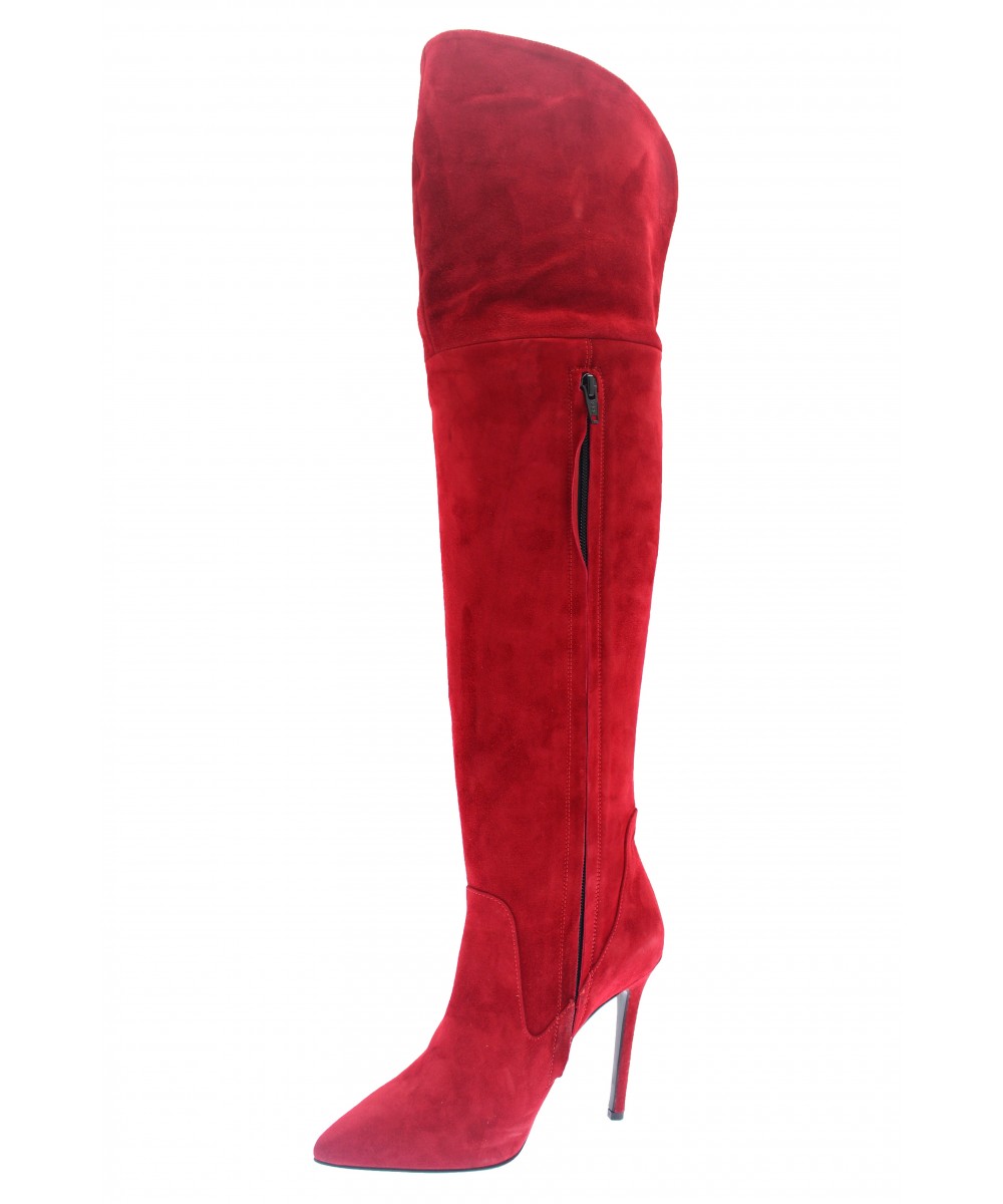 Cuissarde online rouge daim