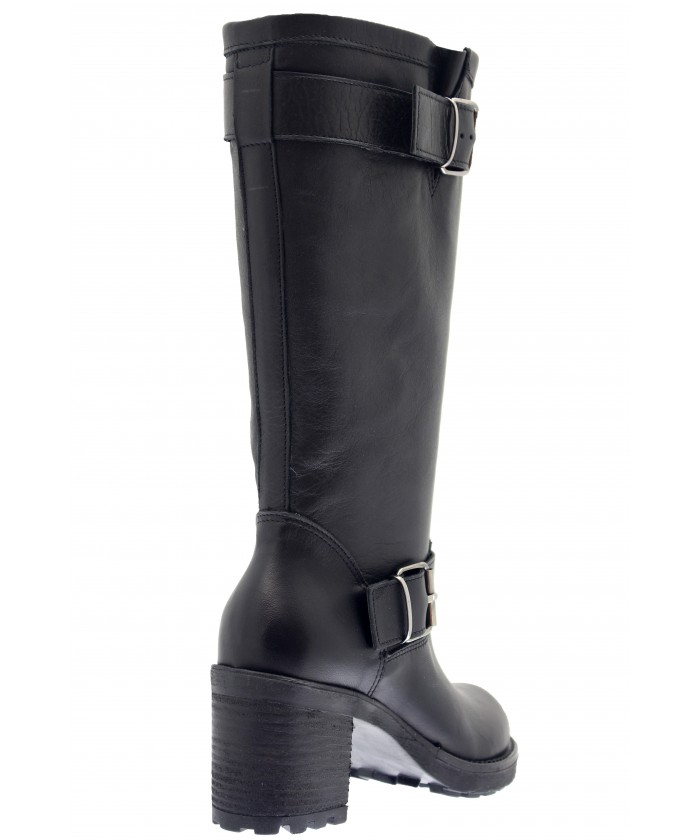 Bottine noir a talon cranté clearance