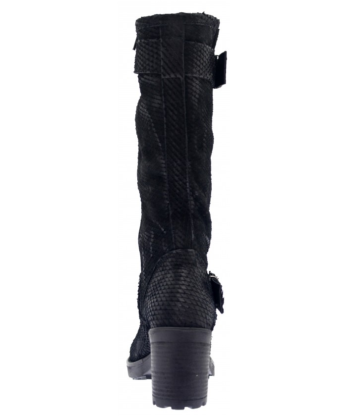 Botte Motarde python noir femme OSMOSE shoes paris a prix dingue