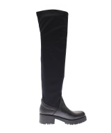 Botte Cuissarde Zorika : Cuir & Lycra Noir