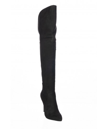 Bottes Cuissardes En Daim ONLY - Taille 37 - Talon Haut Cône (8.5 Cm) - Noir - Occasion Parfait état