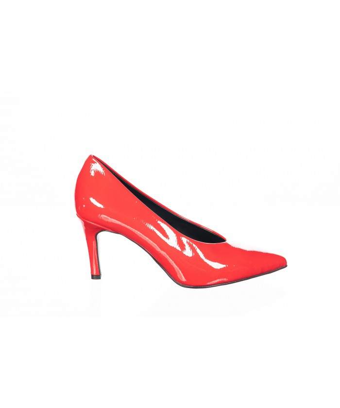 escarpins rouge vernis petit talon