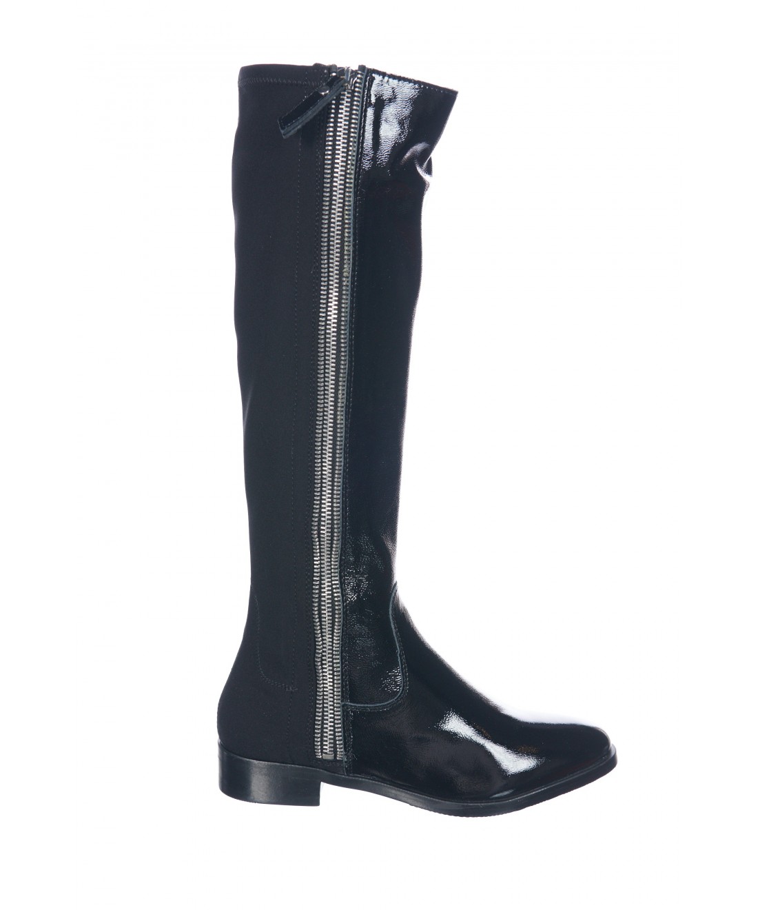 botte cuir vernis