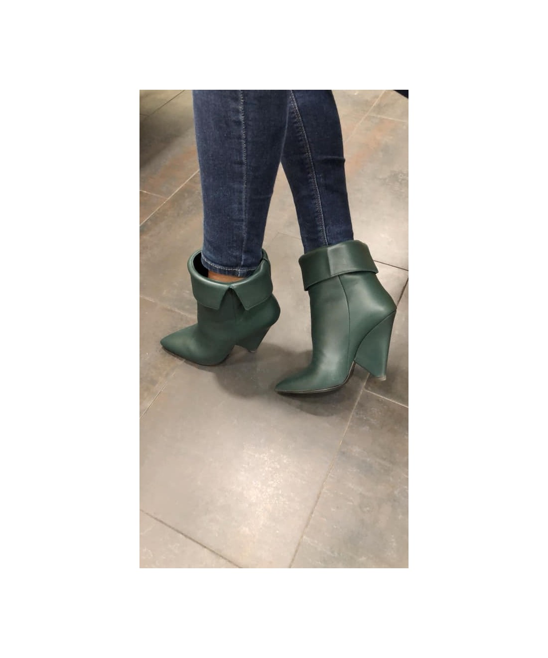 bottines talon cuir