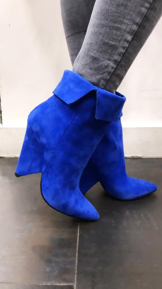 bottines bleu electrique