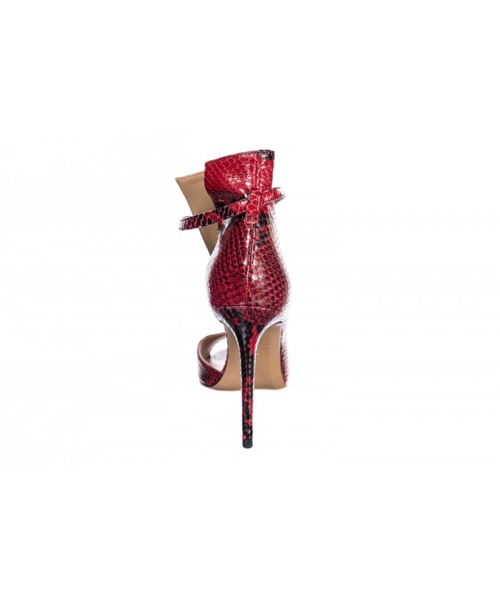 Bottine philomène : Cuir Python rouge