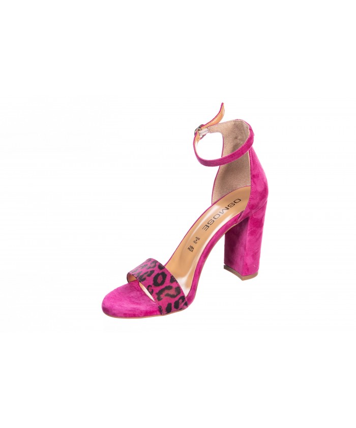 Sandale Ka: Daim leopard Fuschia