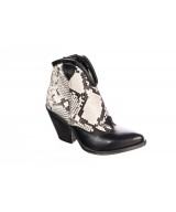 BOTTINE TIAG PYTHON ET CUIR NOIR