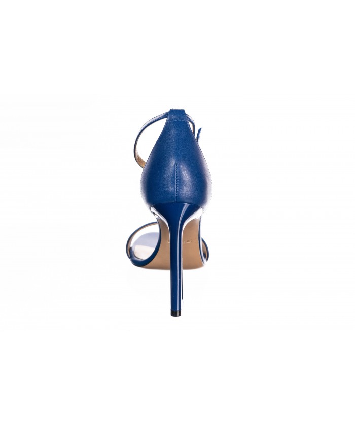 Sandale : Cuir bleu Roi à Bride & Talon Graphique