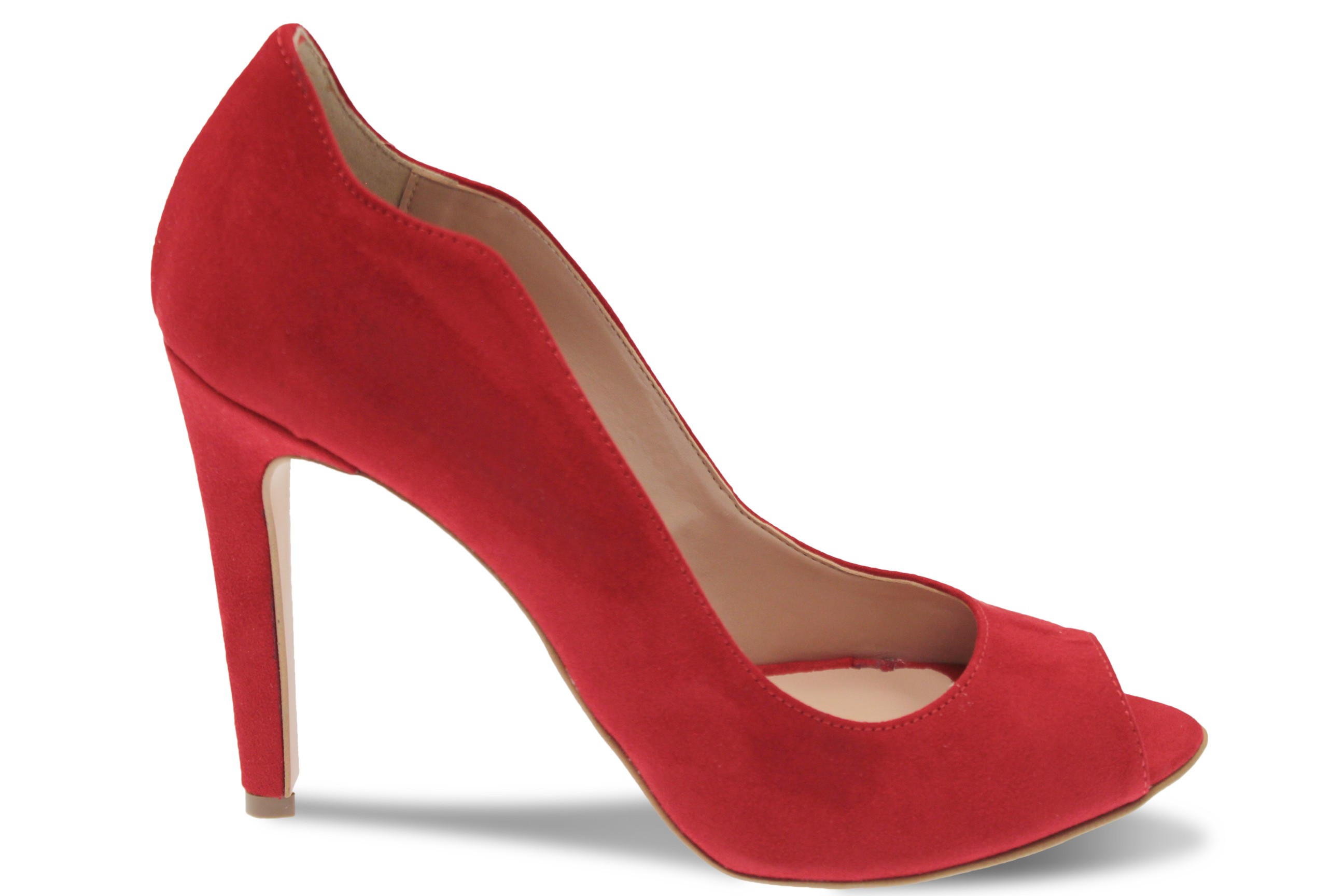 escarpin daim rouge