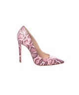 Escarpin Julietta: Python Vernis Rose fuschia à talon haut