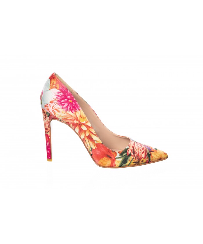 Escarpin Flora Tissus fleurie multicolor a talon fin