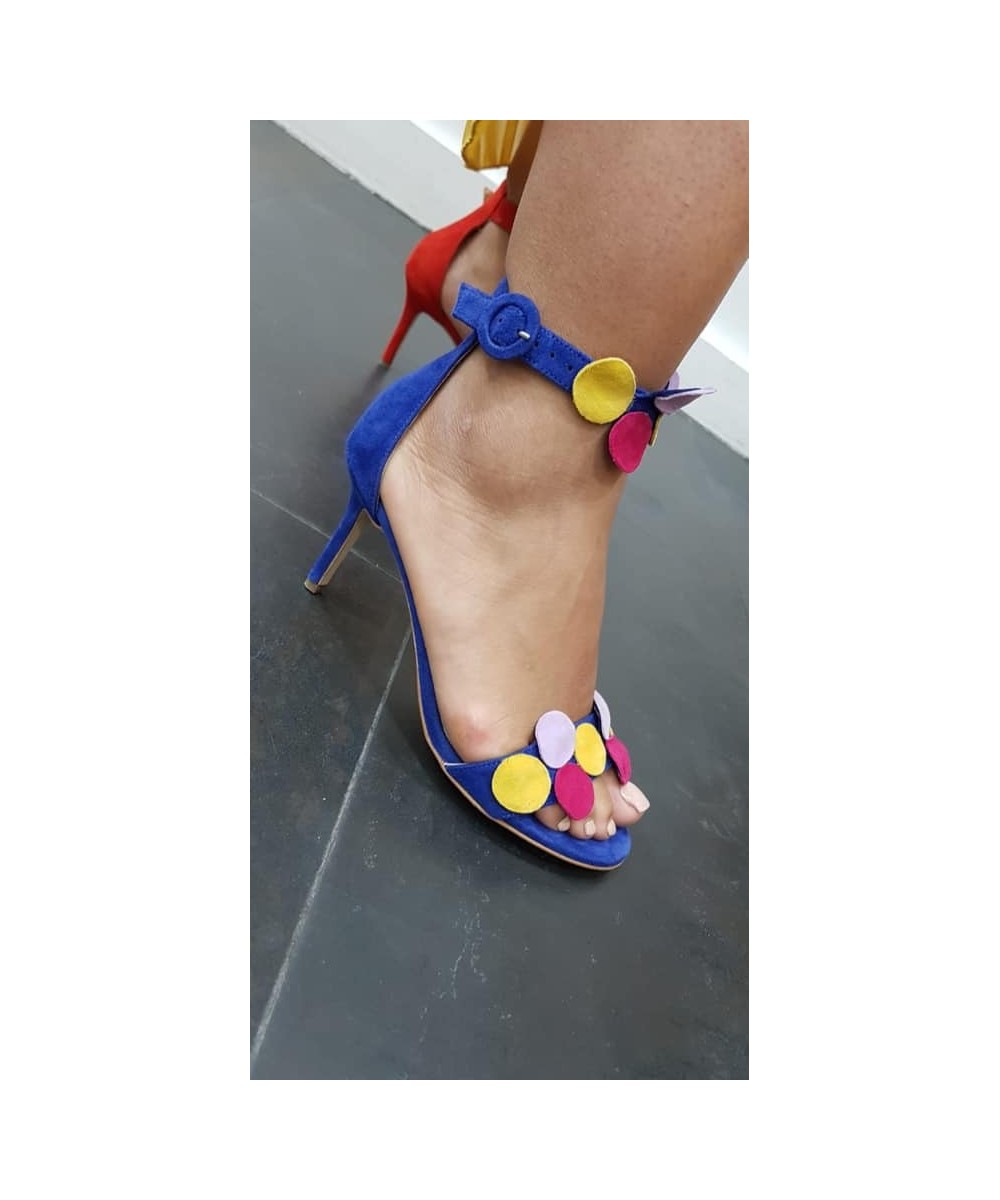 sandale talon multicolore