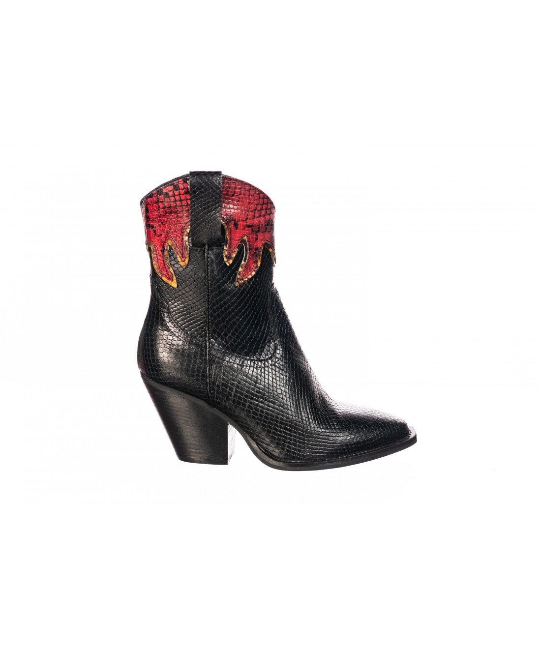 bottine croco noir