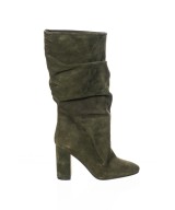 Bottes Plissé Daim Kaki