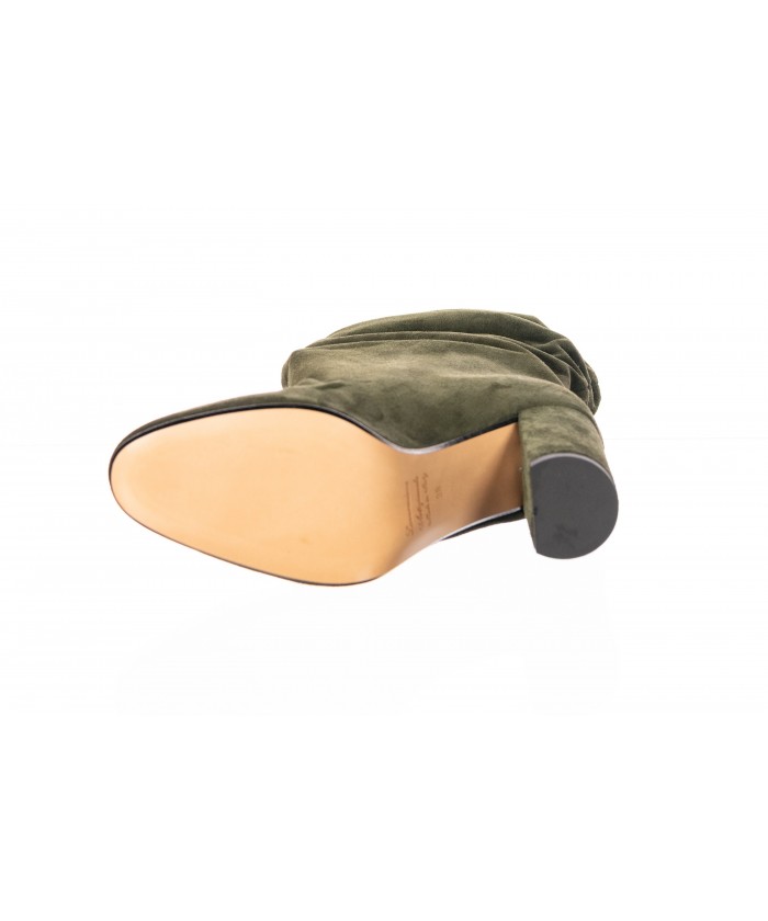 Bottes Plissé Daim Kaki