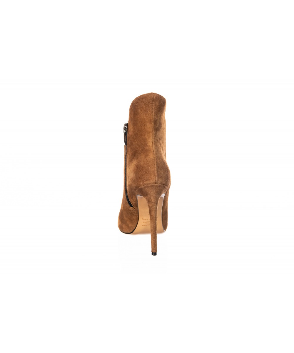 bottines talon daim camel