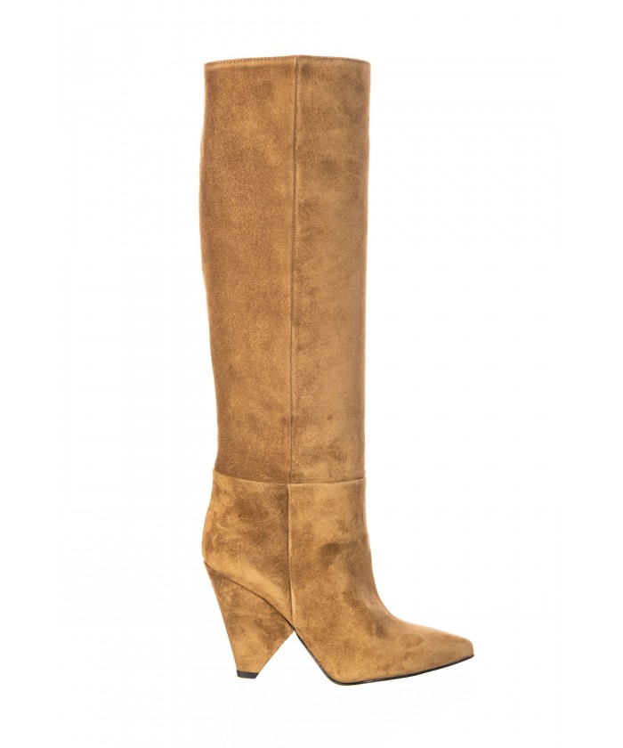 bottes daim femme talon