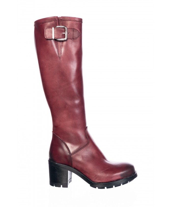 Bottes Motarde Cuir Vigne