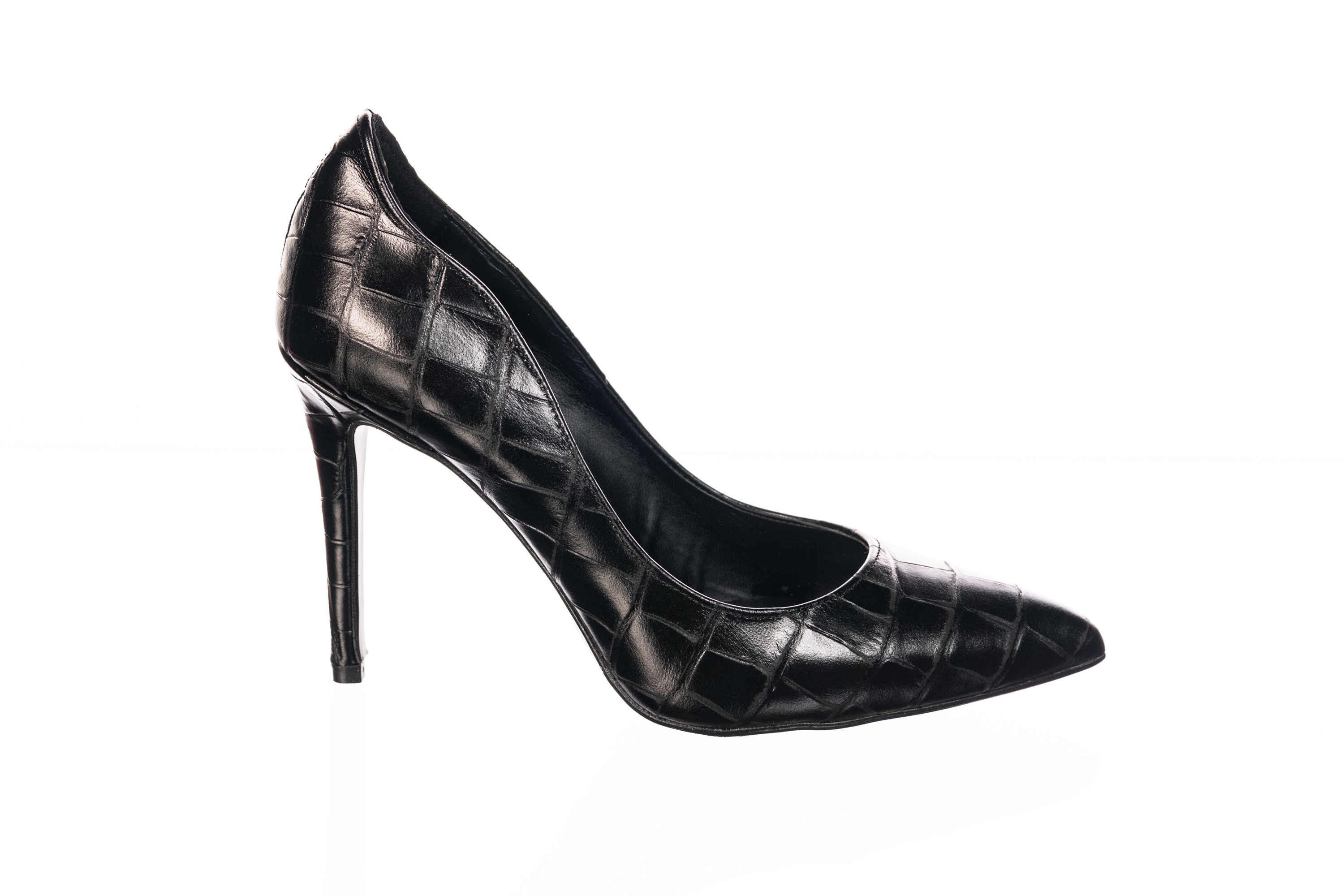 escarpin croco noir