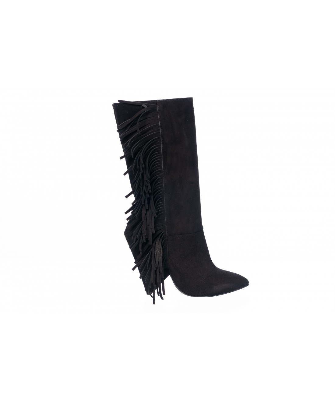 Black tendance a frange talon biseaute en bottine OSMOSE Shoes Paris