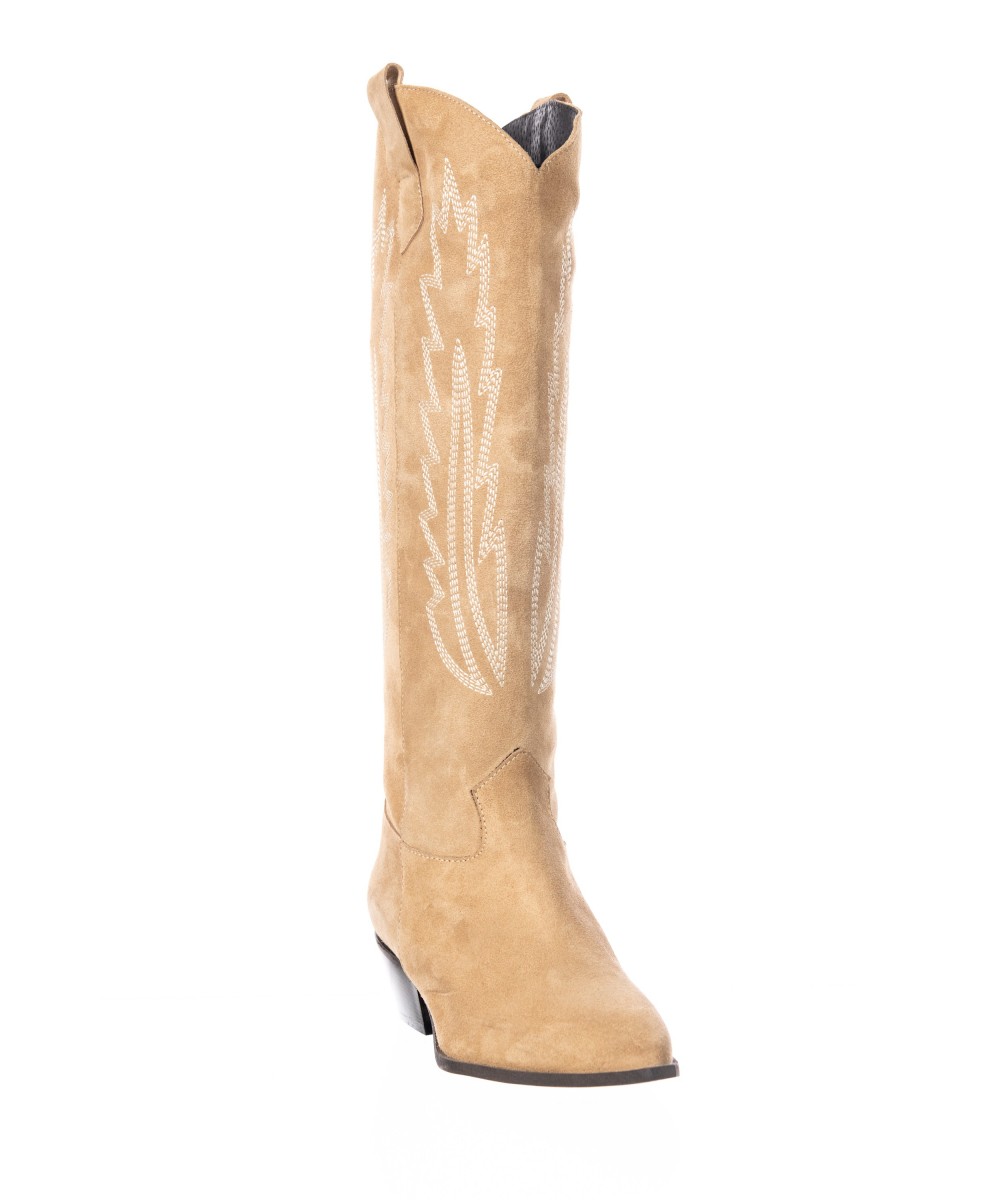 BOTTE SANTIAG BEIGE - Bottes Femme