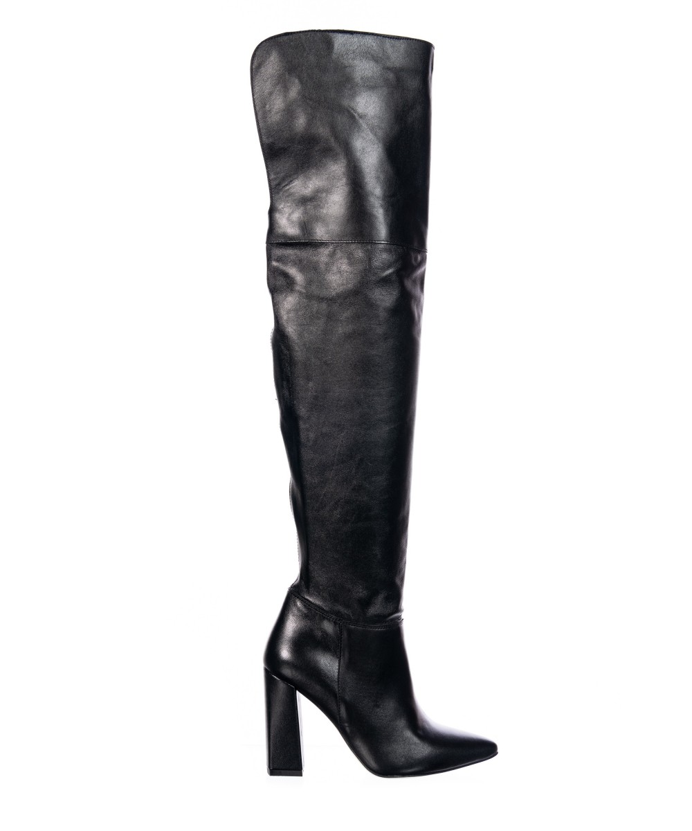 cuissardes cuir noir talons